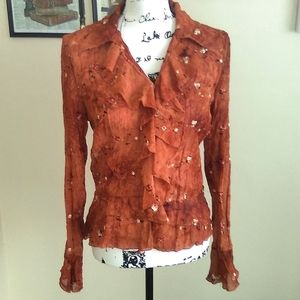 SAN FRANCISCO,  WOMEN'S LOVELY EMBROIDERED BLOUSE. ( Sz M)